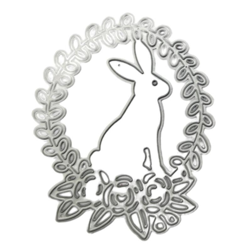 Easter Bunny Wreath Metal Cutting Dies Stencil DIY Scrapbooking Album Paper Card