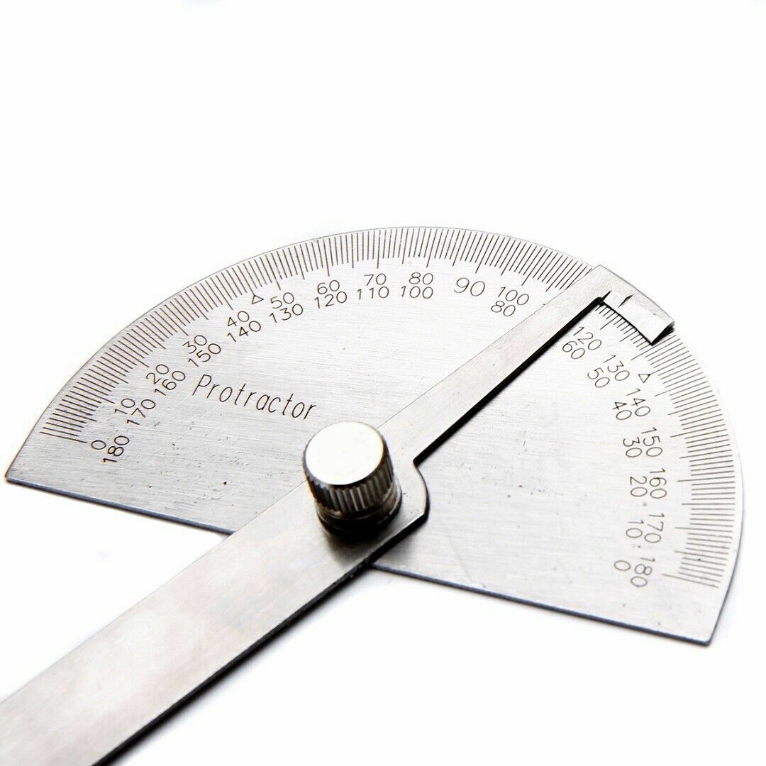 1pcs Stainles Steel 180° Protractor Angle Finder Arm Measuring 100mm Ruler Tool