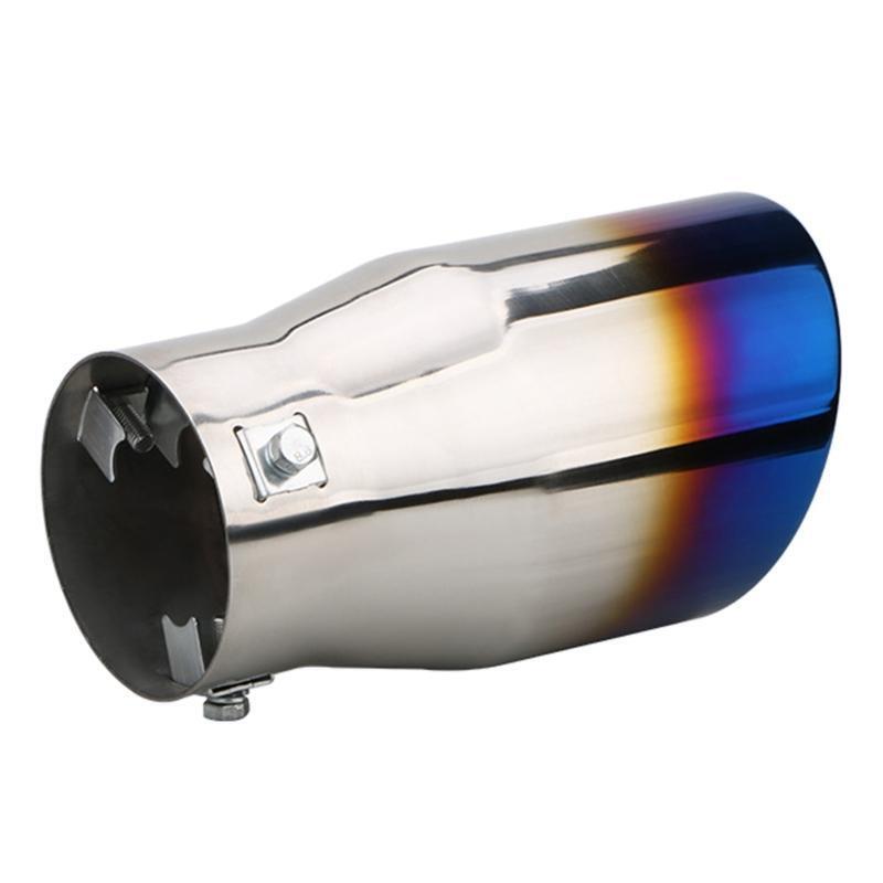 Car Auto Vehicle Chrome Exhaust Pipe Tip Muffler Steel Stainless Trim Tail Tube