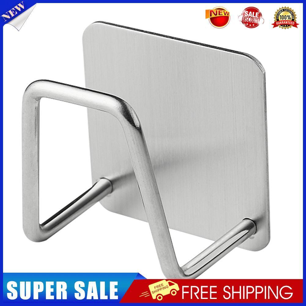 Stainless Steel Sponge Drain Rack Self-adhesive Dishcloth Organizer Hook