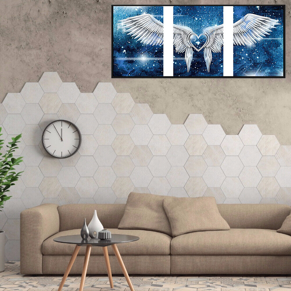 3 Panels 5D Diamond Painting Kit DIY Love Angel Wing Full Square Drill Art