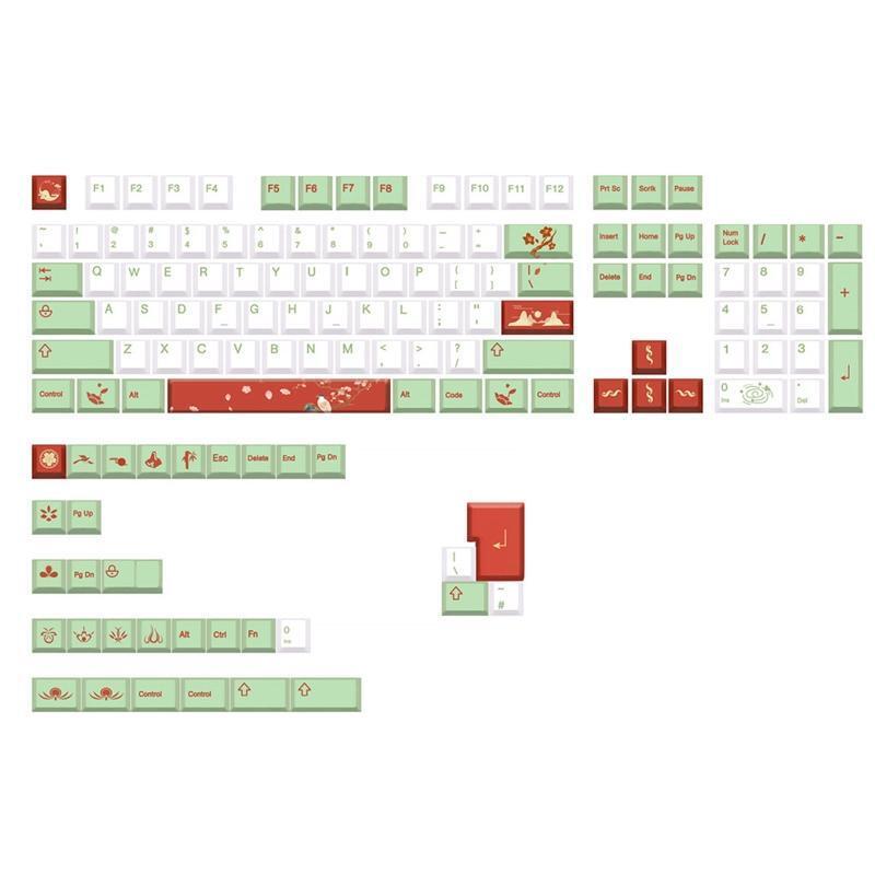 136 Keycaps Cherry Height PBT Sublimation Keycap For 61/64/68/104/108 Keyboard