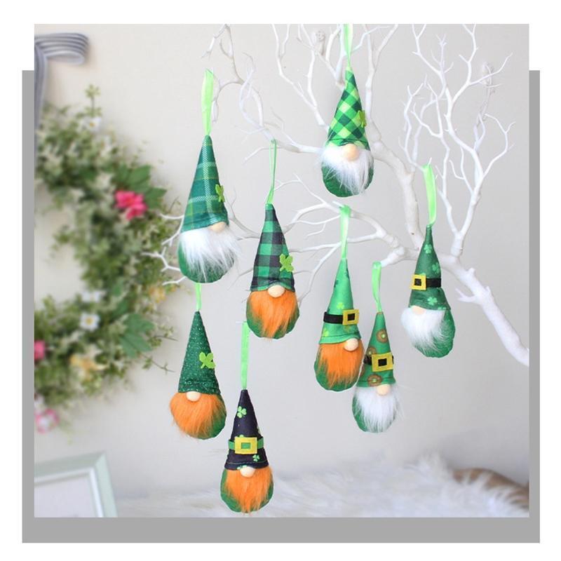 8pcs Patrick's Day Gnome Decor Green Irish Leprechaun Scandinavian Tomte Hanging