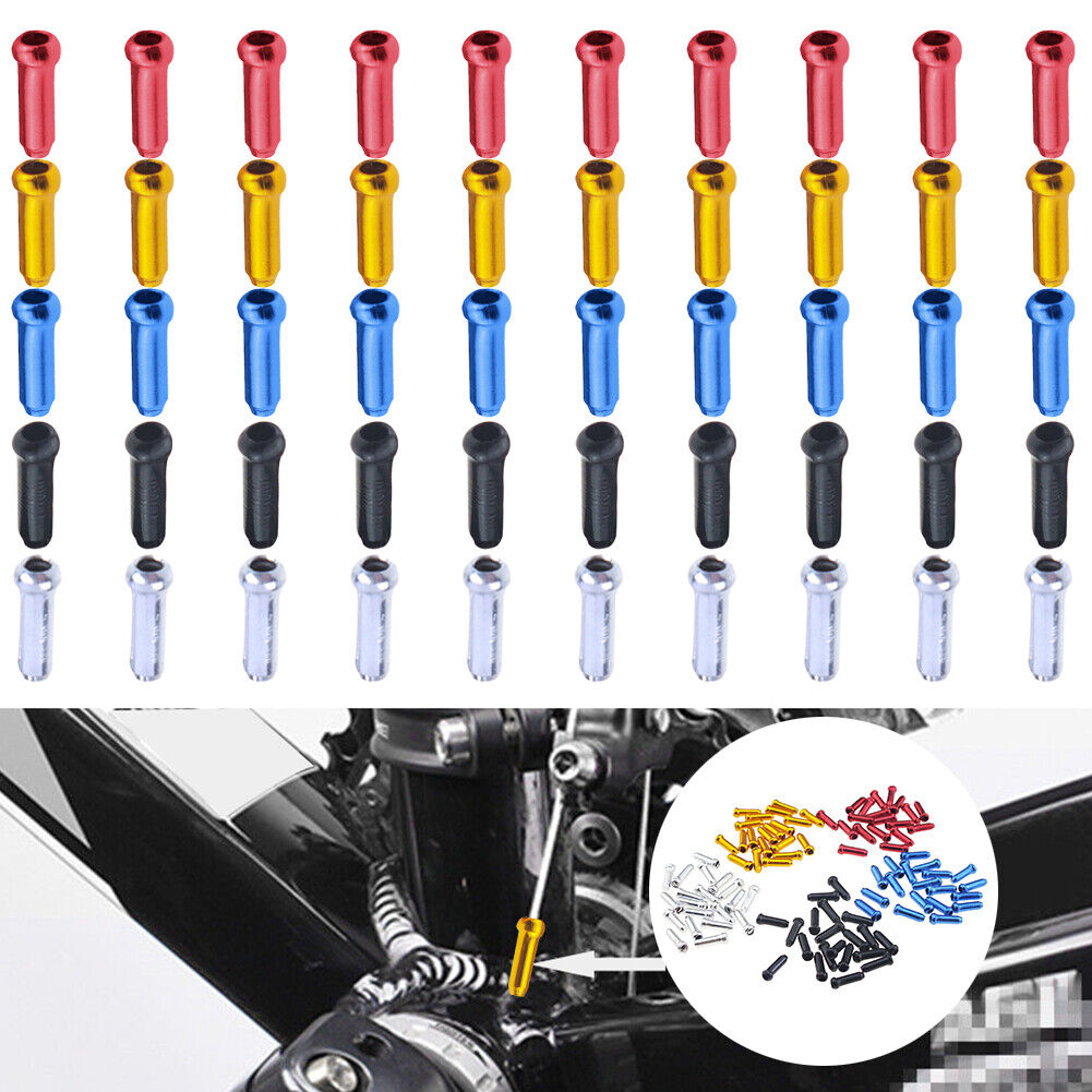 50pcs MTB Bicycle Brake Shifter Brake Gear Inner Cable Tips Wire End Caps