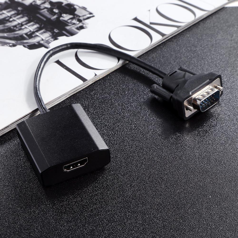 VGA to HDMI-compatible Adapter Cable 1080P Analog to Digital Audio Converte