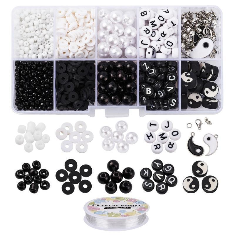Tai Chi  Bead Yin Yang Beads For Jewelry Making Polymer Clay Beads Necklace