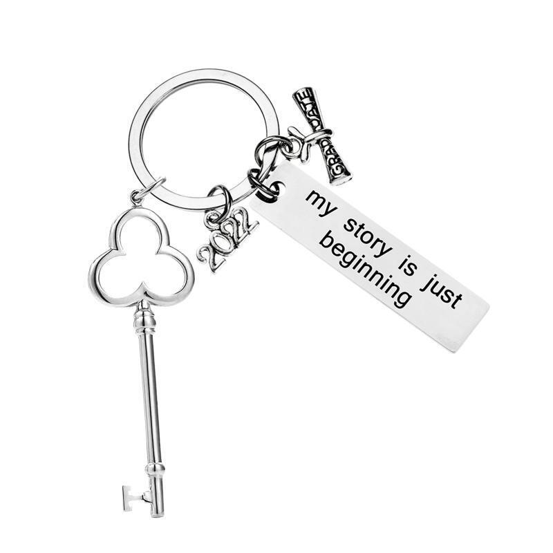 Graduation Season Gift Stainless Steel Keychain Ornaments Inspirational Jewelry