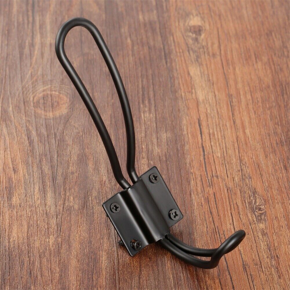 Black Zinc Alloy Clothing Hook Coat Clothes Hat Towel Organizer Wall Door Hanger