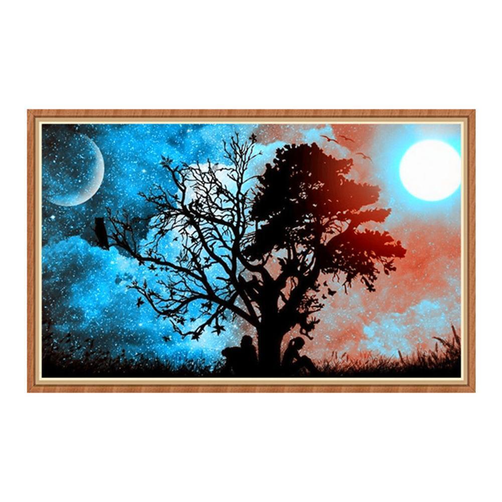 Moonlight Tree Full Drill Round Diamond Painting Needlework Cross Stitch