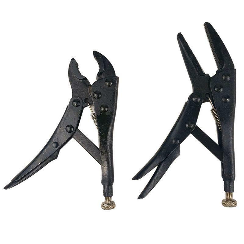 4 Pcs Heavy Duty Grip Wrench Set Vise Locking Pliers Mole Grips Curve Straight
