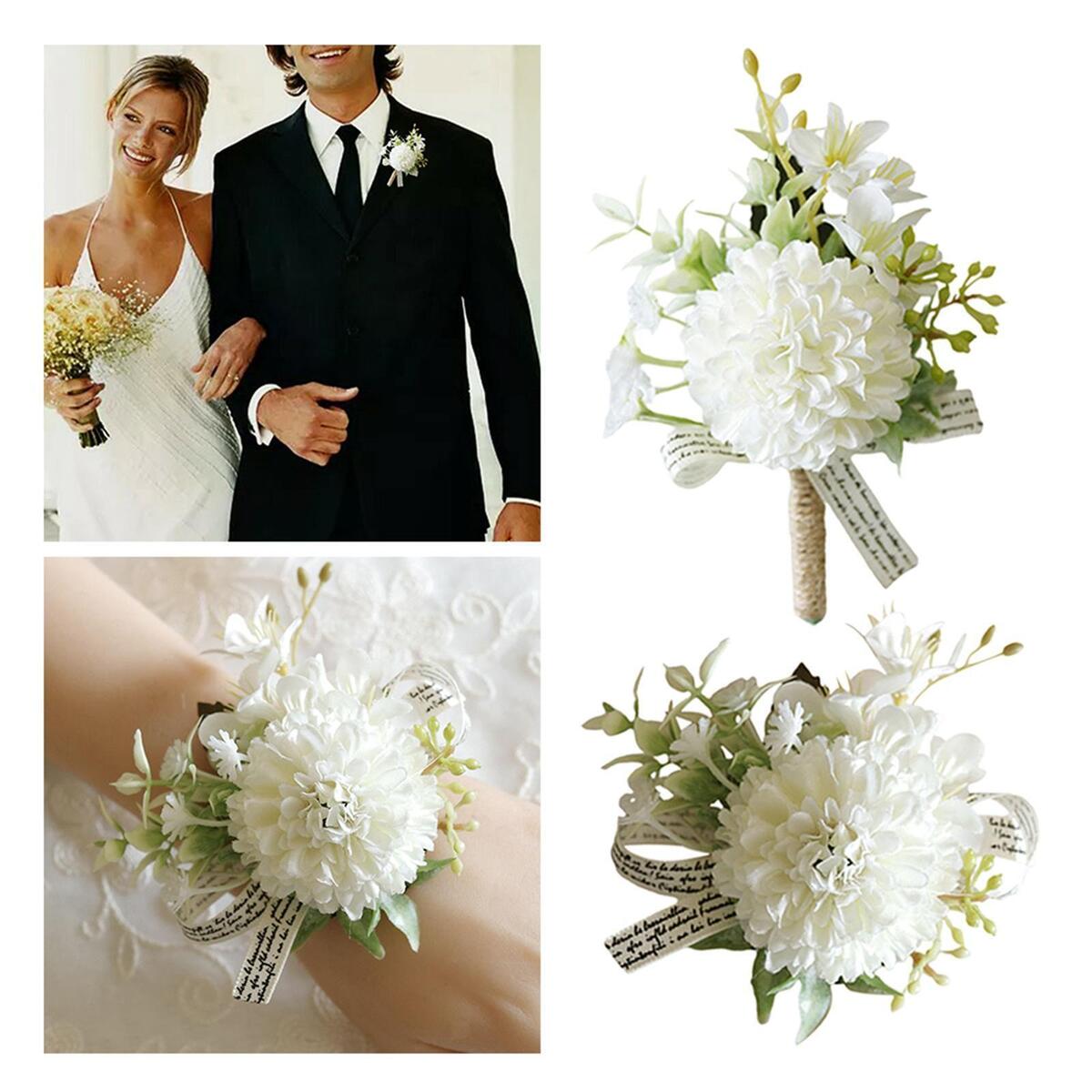 Wrist Corsage Groomsmen and Bridesmaids Groom  Decor