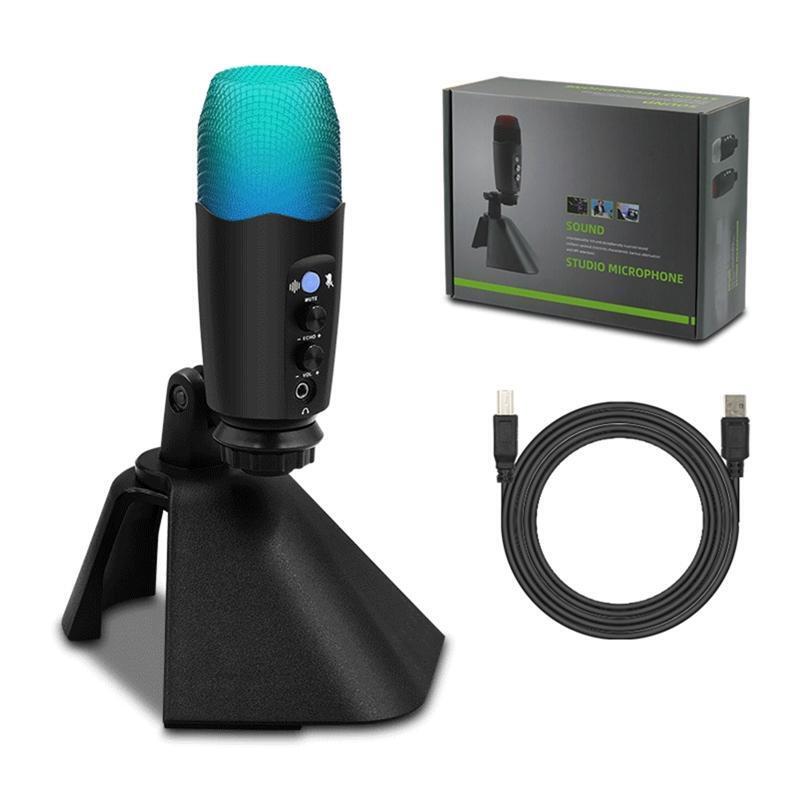 RGB Condenser Microphone Microphone Touch Mute Mobile Phone Computer Live