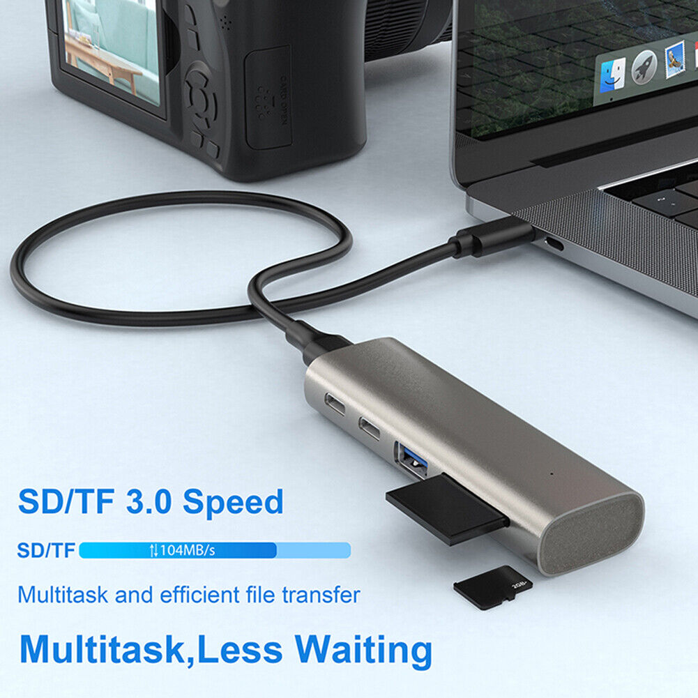 HC463 10Gbps USB 3.1 Gen2 Hub 6 in 1 USB Type C Dock Station for TF Card