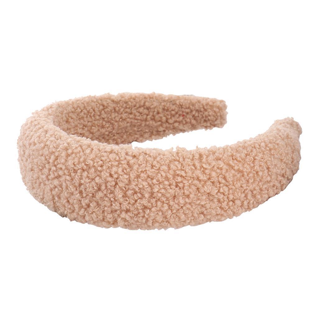 Elegant Headwear Solid Color Hairband Women Headdress Hair Hoop (Khaki)