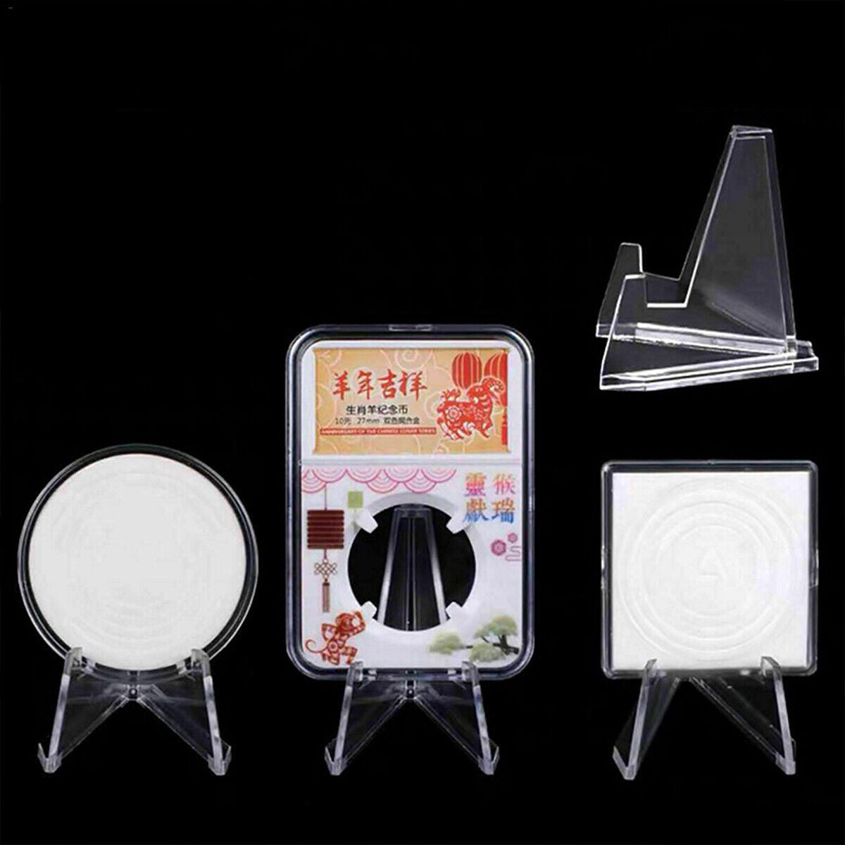 10PCS Card Stand Graded Cards Display Stand Coins Small Box Paper Clip Holder