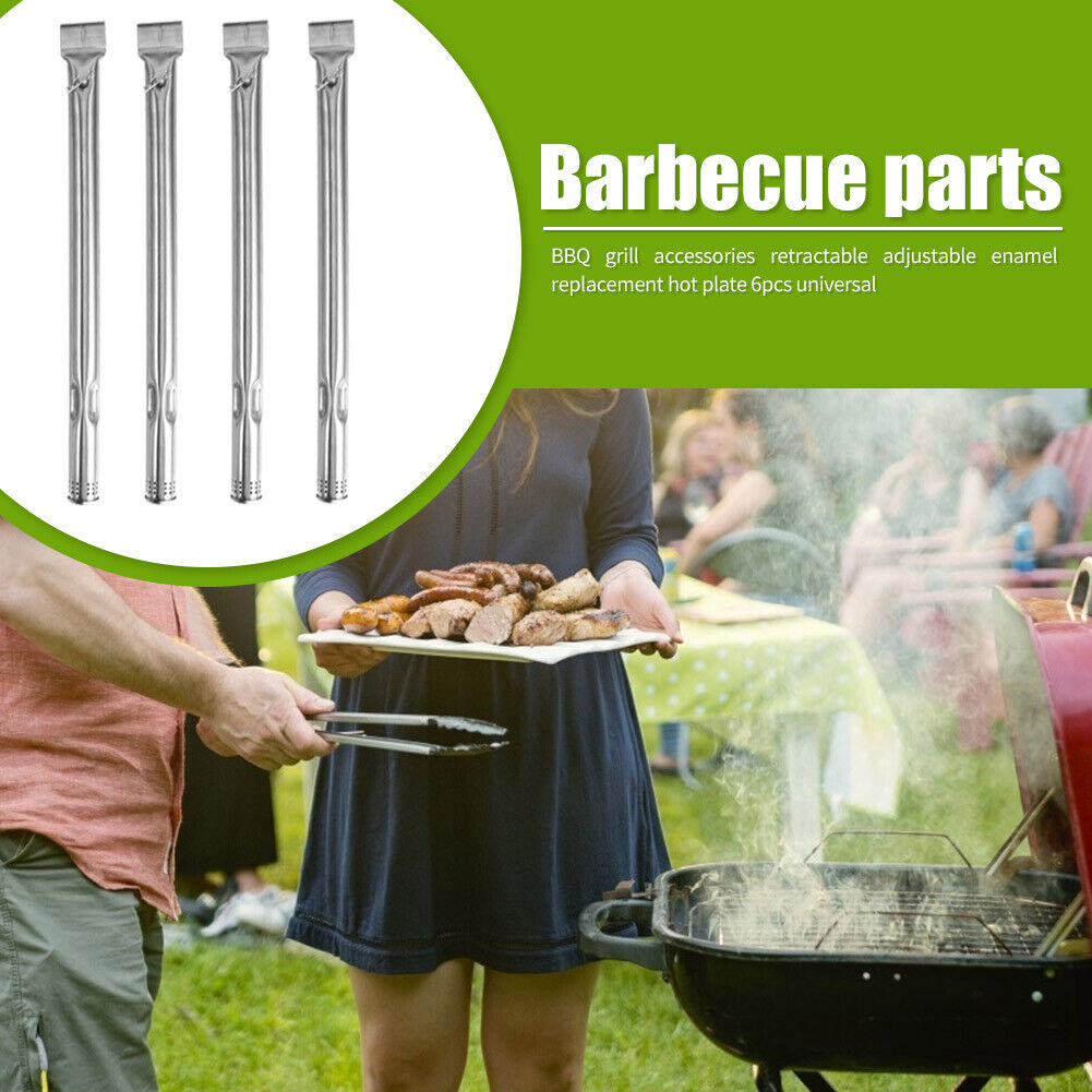 4x BBQ Gas Grill Tube Stainless Steel Barbecue Burners Replacement Pipes