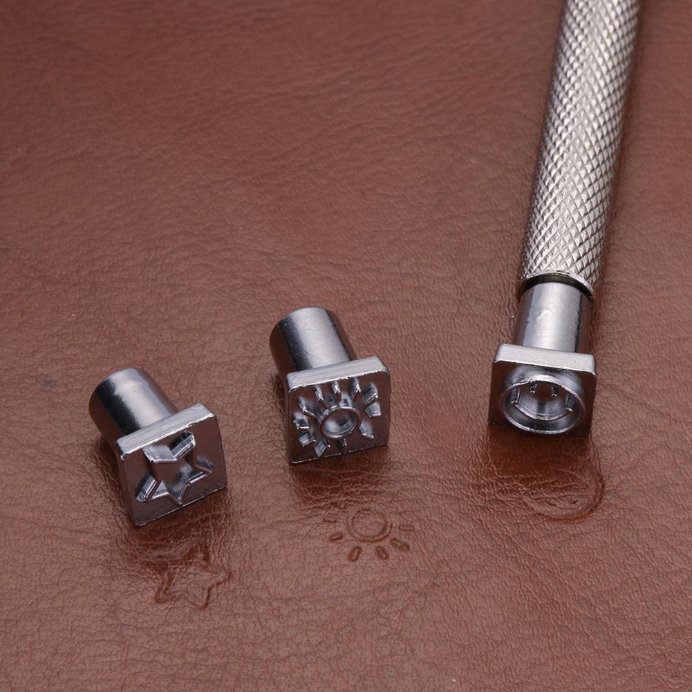 9 in 1 DIY Leather Printing Tool Steel Metal Carving Leathercraft Tool Kit