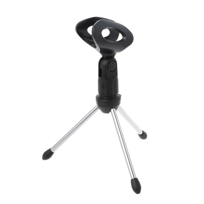 Mini Portable Microphone Holder Desktop Foldable Mic Stand Tabletop Tripod