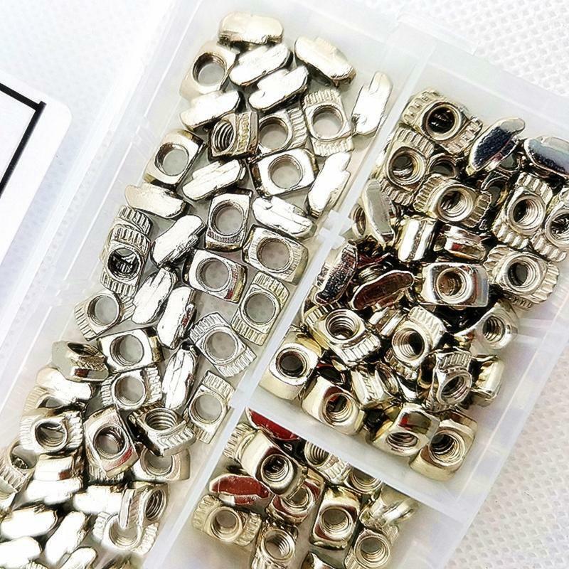 180pcs Carbon Steel T Nut M3 M4 M5 Nickel Plated Trapezoid Hammer Head Fastener