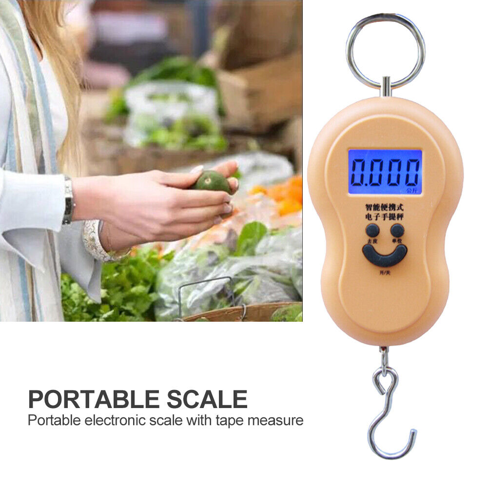 Portable Mini Digital Electronic Scales w/ Backlight Hanging Scale (Khaki)