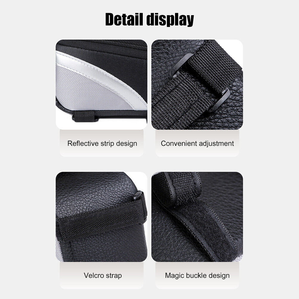 MTB Bike Bag Front Top Tube Touch Screen Mobile Phone Holder Case (Black)
