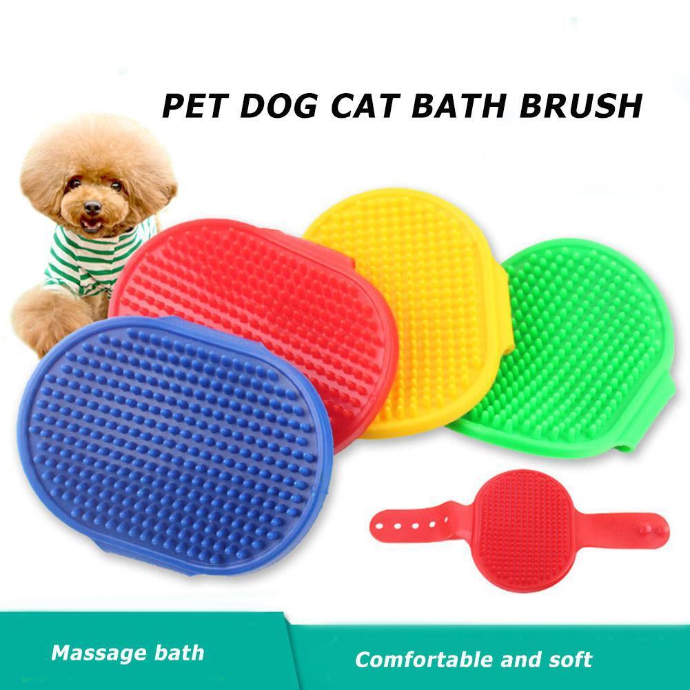 Dog Cat Bath Brush Rubber Glove Hair Fur Grooming Massage Pets Supplies