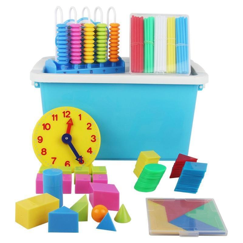 Colorful Counting Sticks Clock Geometry Tangram Mathematics Montessori Teaching