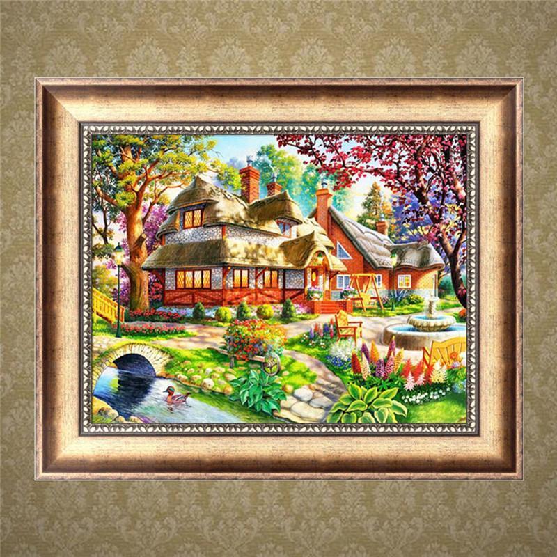 Oil Painting Hut 5D Diamond Embroidery DIY Craft Cross Stitch  Home Decor