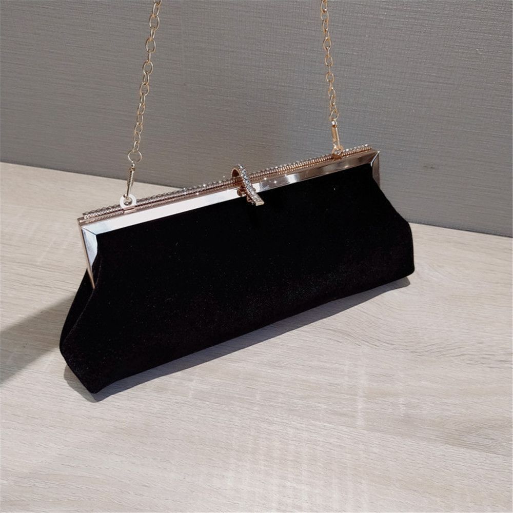 Women Banquet Party Bridal Evening Bag Velvet Diamante Clutch Bag Handbag