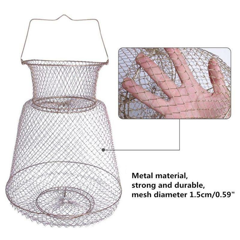 Floatable Galvanized Steel Wire Fish Baskets,Floating Wire Collapsible Fish Cage