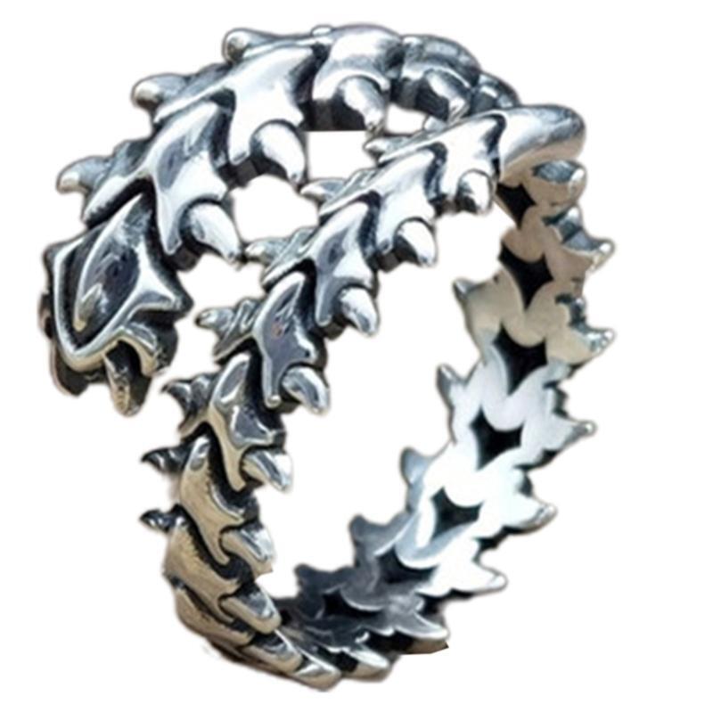Beautiful Dragon Bone Ring All-match Gothic Rock Spine Ring for Halloween Party