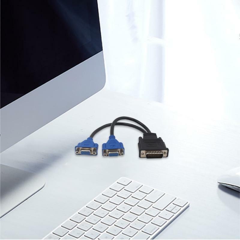 DMS-59 Pin to 2 VGA Splitter Adapter Cable Reduce the Loss of Data Transmission