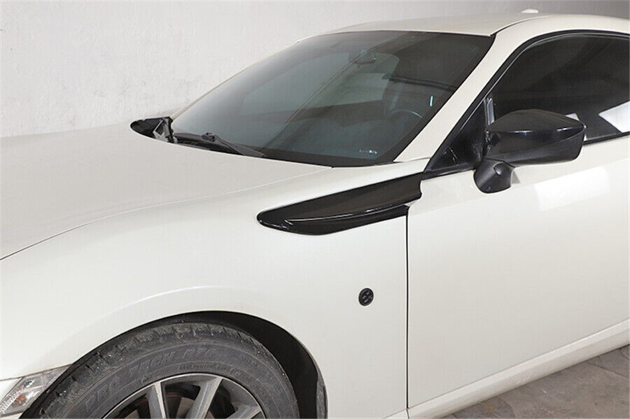 2x Glossy Black Side Fender Fin Air Outlet Vents Cover Decoration Trim Universal