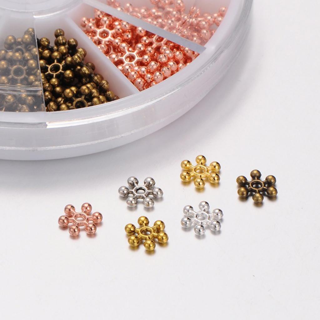 264pcs Snowflake Flower Charms Loose Beads for DIY Craft Jewelry Making