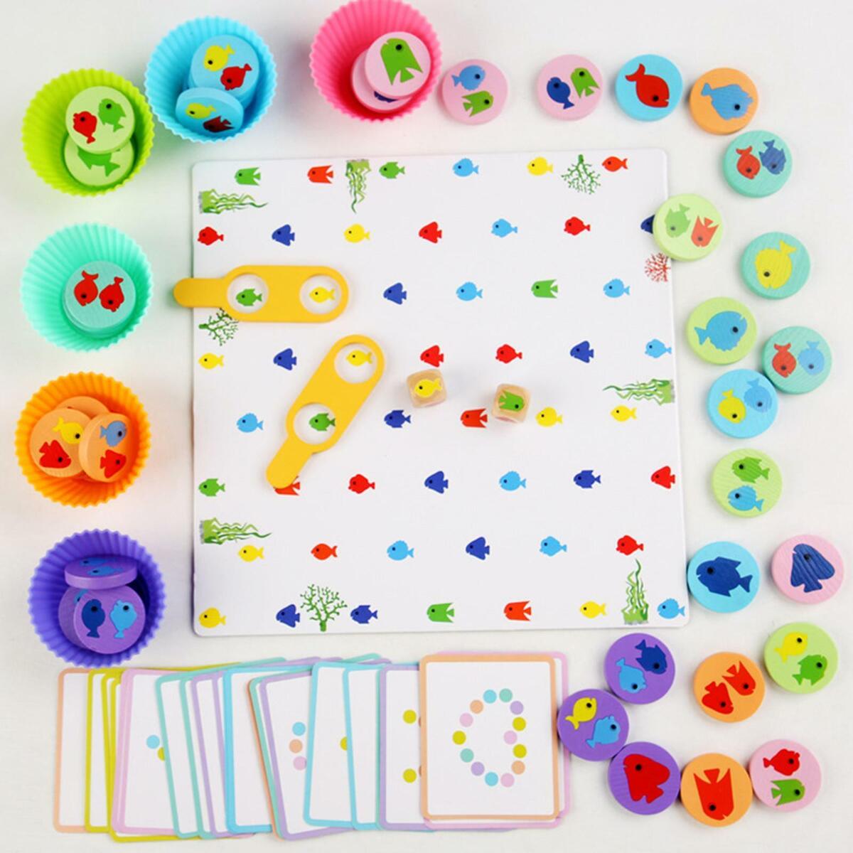 Fishing Matching  Recognition Cards Board  for Toddler