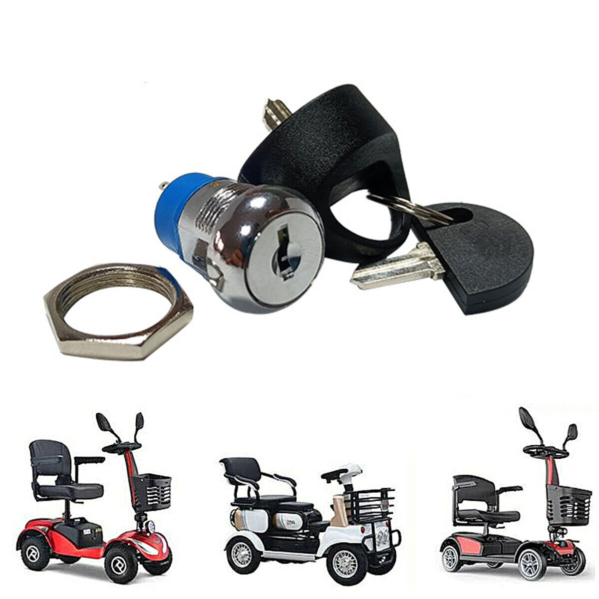 Replacement Mobility Scooter Spare Start On/Off Ignition Switch 2 Keys FOR-PRIDE