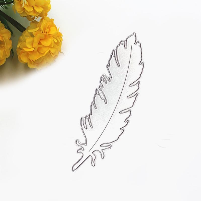 Feather Metal Cutting Dies Stencil DIY Scrapbook Album Paper Card Template Mold