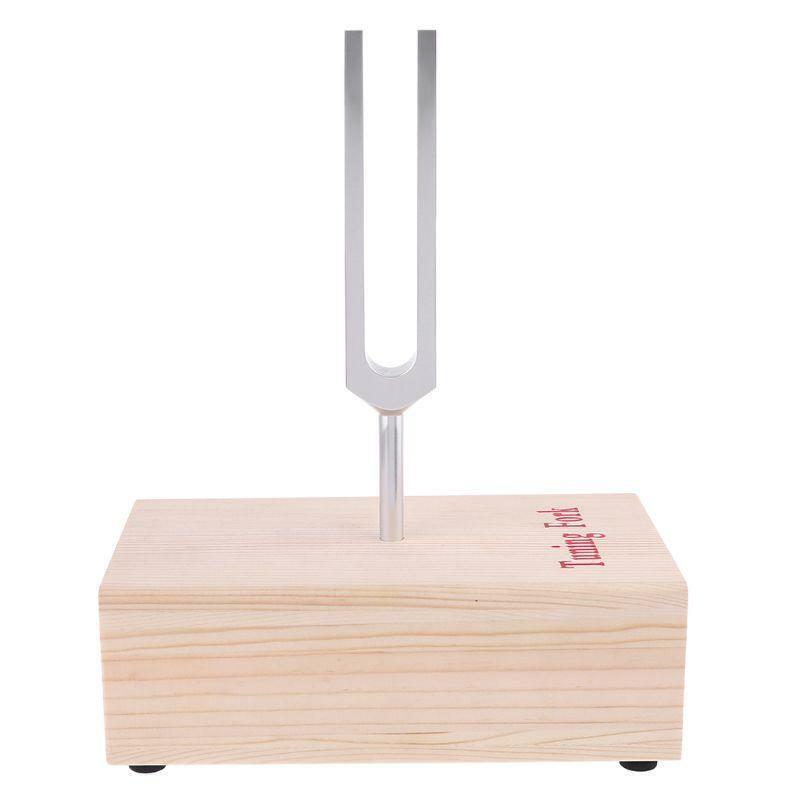 Pair of Tuning Forks (440Hz) in Wood Bases for physics experiment with mallet