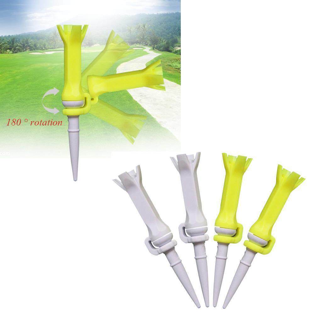 4pcs PU Plastic Golf Tees Oriented Guide Rotatable Flex Tees 76mm Trainer