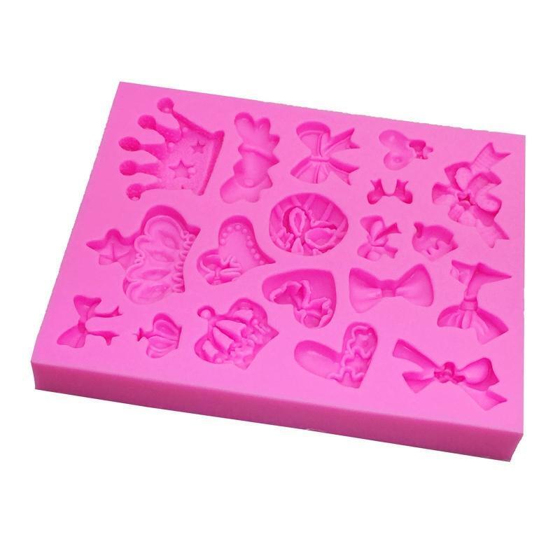 Silicone DIY Cookie Cutters Crown Bow-knot Baking Tools Cake Decoration Gift