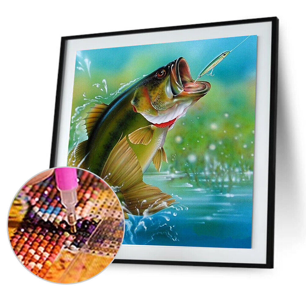 Fishing 5D Diamond Painting Embroidery DIY Craft Cross Stitch Home Decor