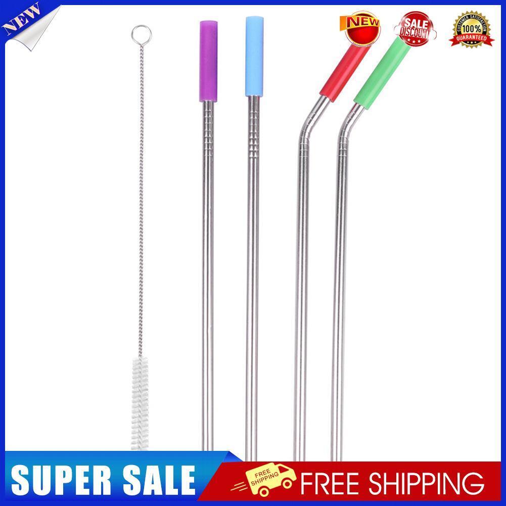 Reusable Stainless Steel Drinking Straw Set with Cleaner Brushes (M0250)