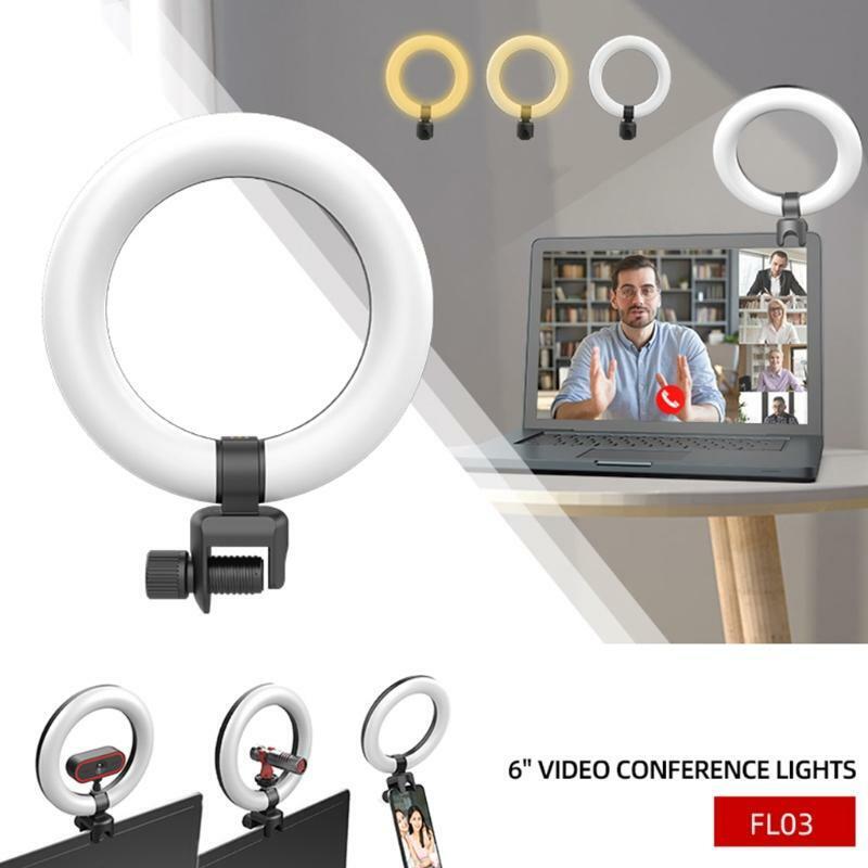 Black Video Fill Light Ring Live Beautifying Light Set 360° Rotation Fill Light