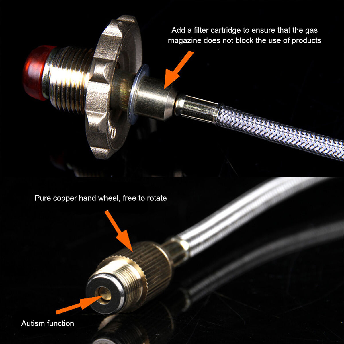 Flat Gas Cylinder Coupler LPG Flat Can Connector Camping Gas Stove Adapter
