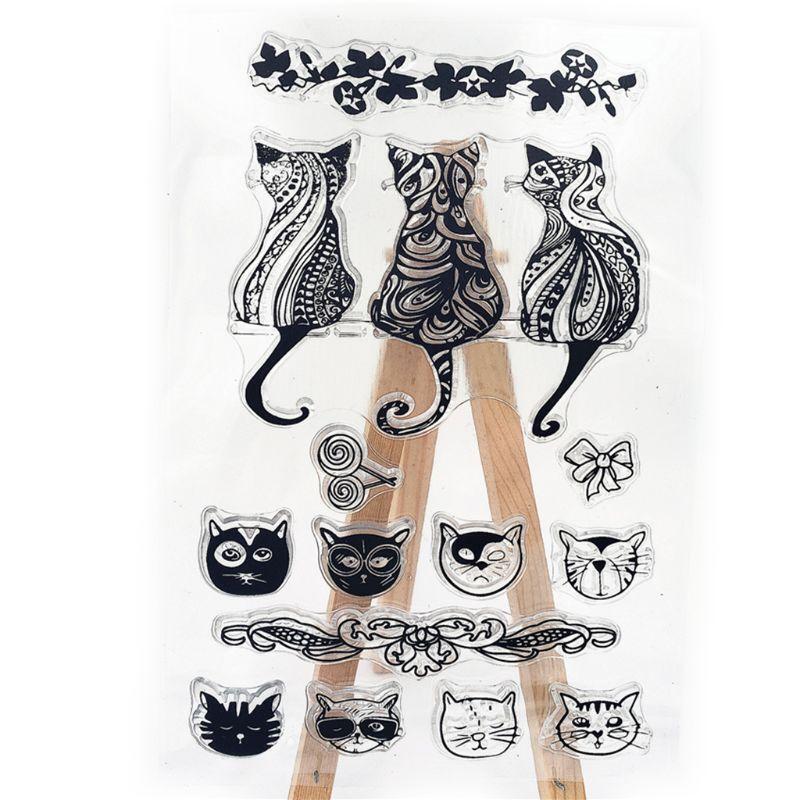Cat Silicone Clear Seal Stamp DIY Scrapbooking Embossing Photo Album Decorative