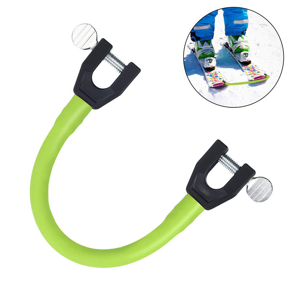 Ski Tip Connector Winter Skiing Turning Training Aid for Beginners (Green)