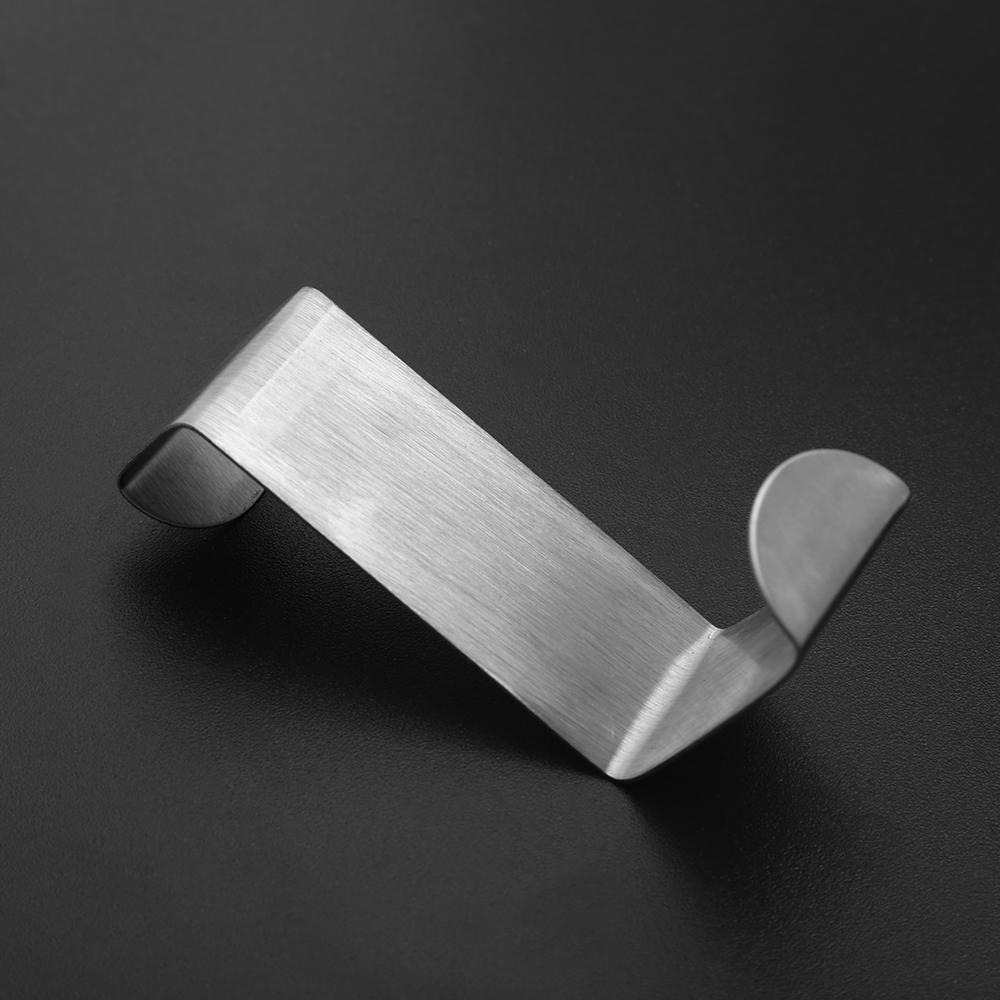 2Pcs New Cabinet Over Stainless Steel Door Hook Hanger Organizer Holder