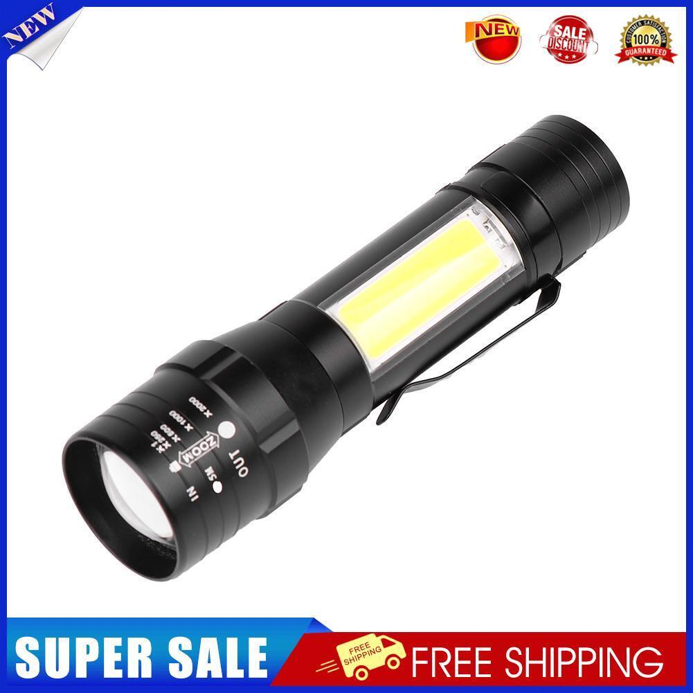 Zoom T6+COB LED Flashlight USB Rechargeable 4 Modes IP44 Waterproof Torch