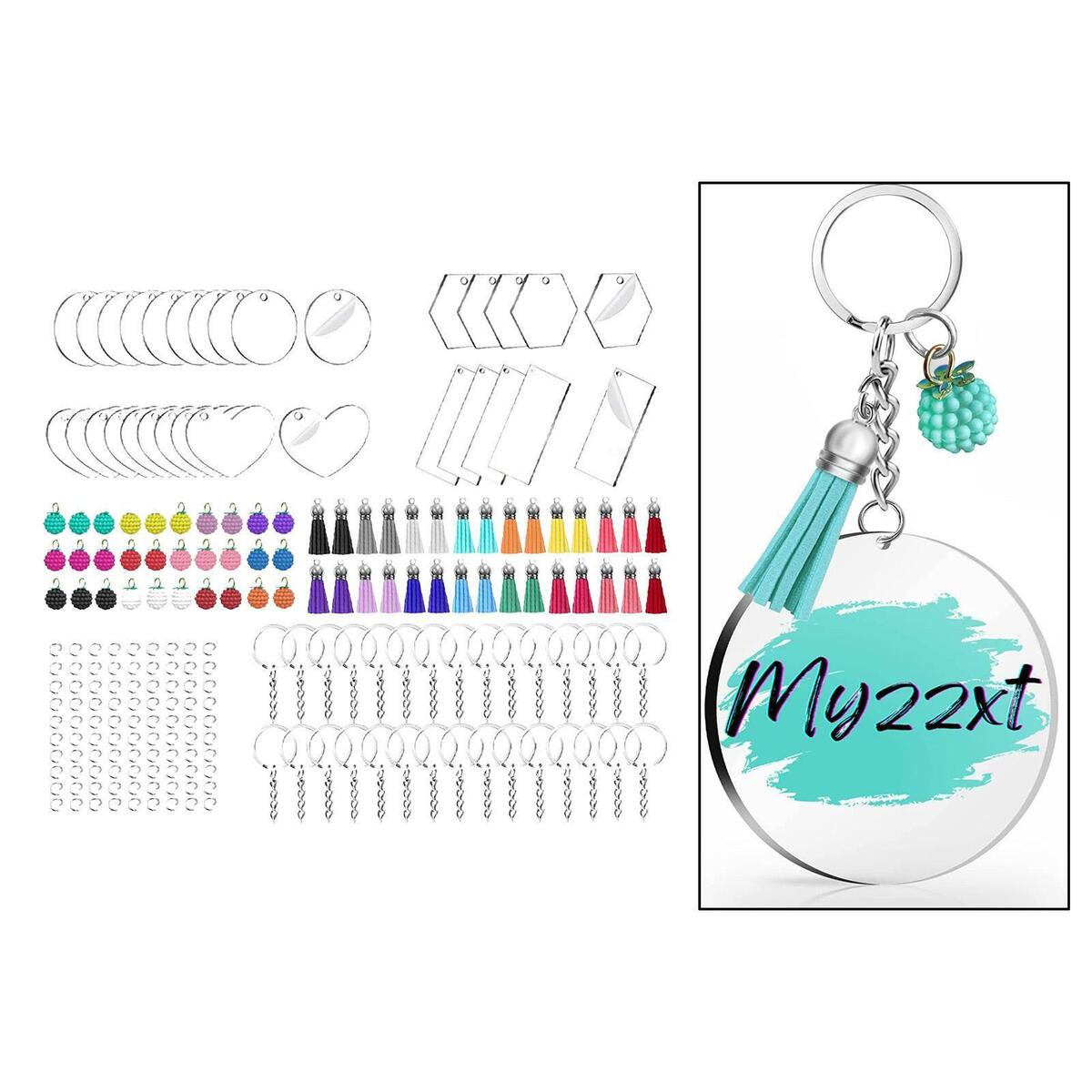 210x Bulk Acrylic Keychain   Hanging for DIY  Wallet phone auto