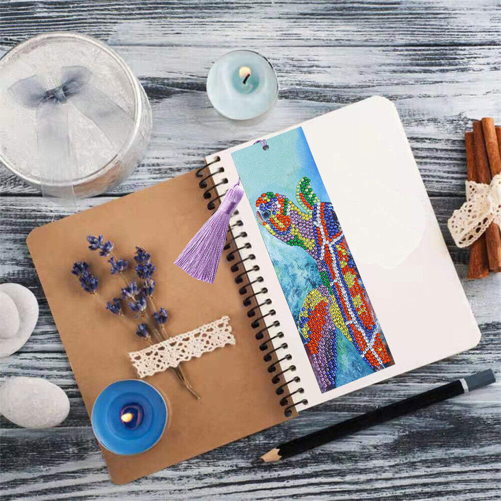 DIY Diamond Painting Leather Bookmark Tassel Handicraft Art (Turtle-AA387)